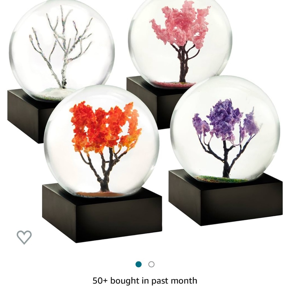 4 mini seasonal snow globes
